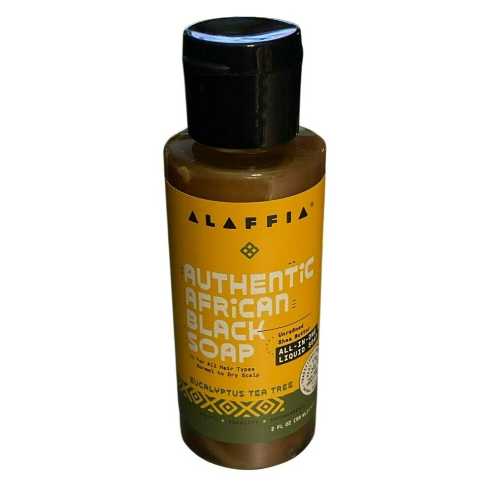 Alaffia African Black Soap Eucalyptus Tea Tree Liquid Soap 2 Oz Travel